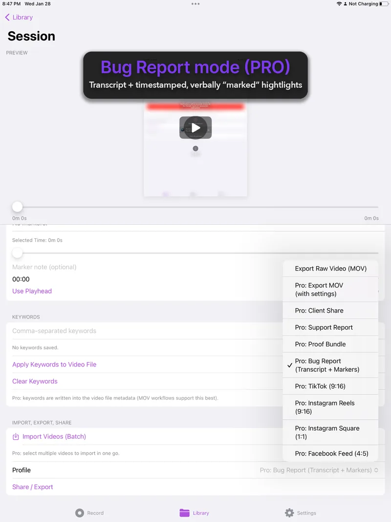 Export and share fast — clean output in seconds